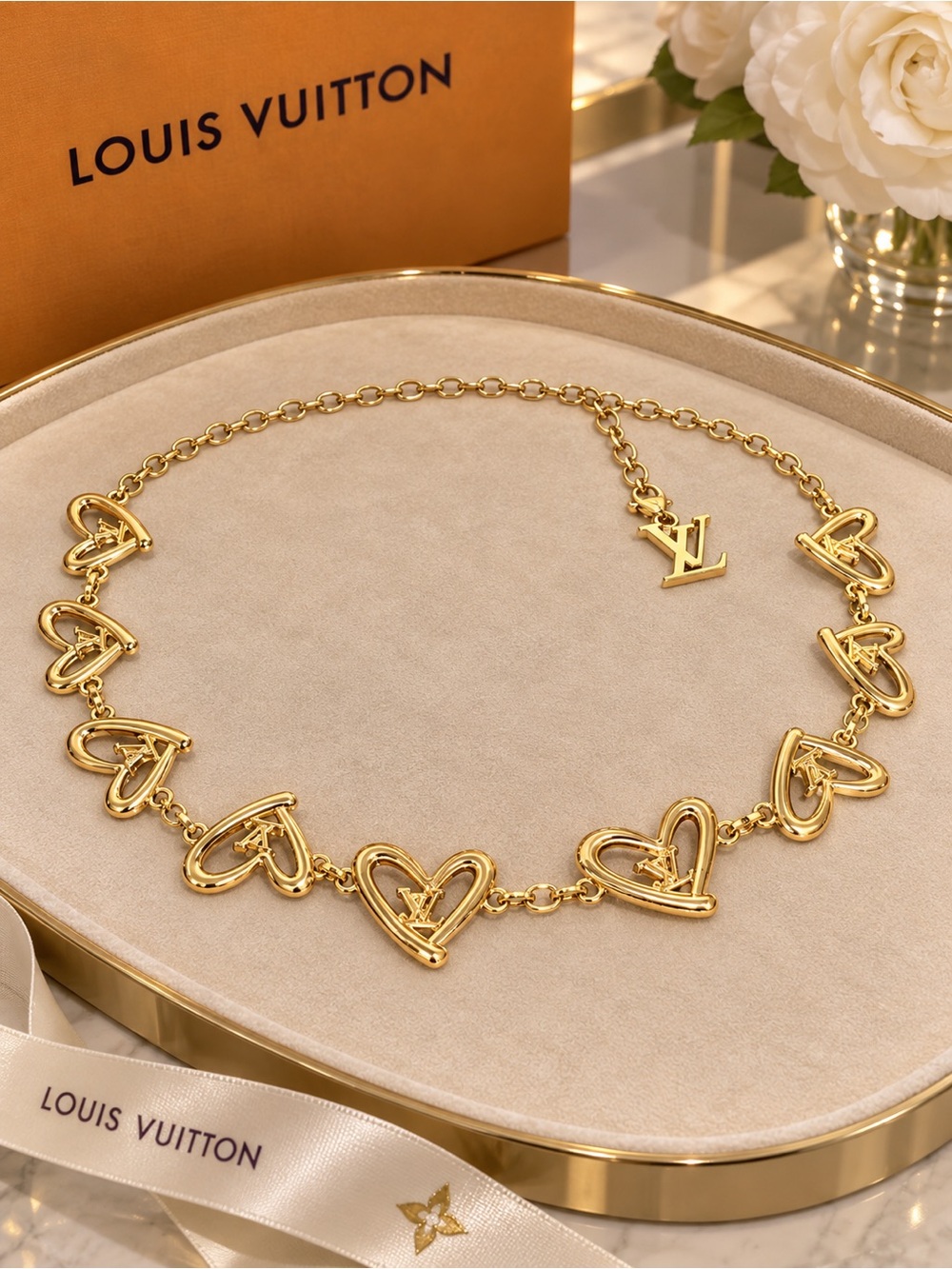Gold Heart Link Belt Belly Chain
